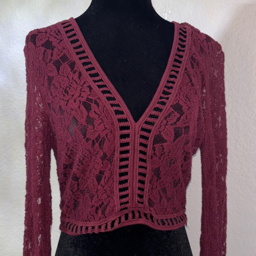 Forever 21 Burgundy Lace Blouse